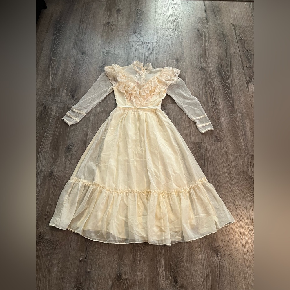 Candi Jones Dress Vintage 1970s Prairie/ Victorian Style
